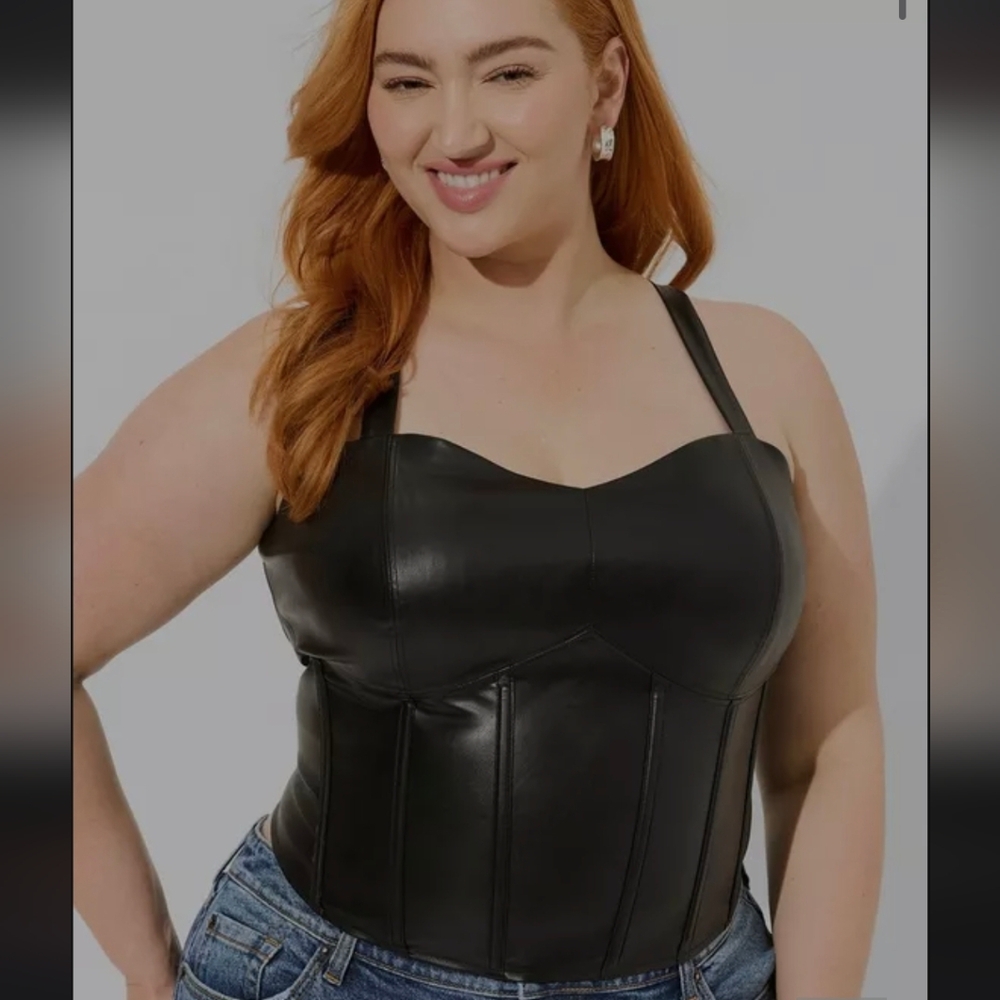 Torrid Faux Leather Corset Crop Top